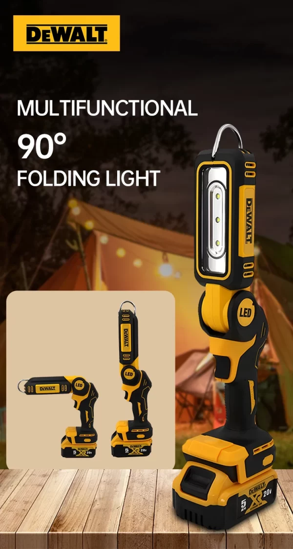 Dewalt 20V 90 Degree Folding LED Work Light - Image 8