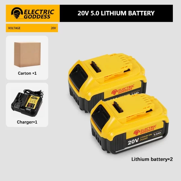 New 100% Original 5.0Ah For Dewalt 20V Power Tools - Image 6