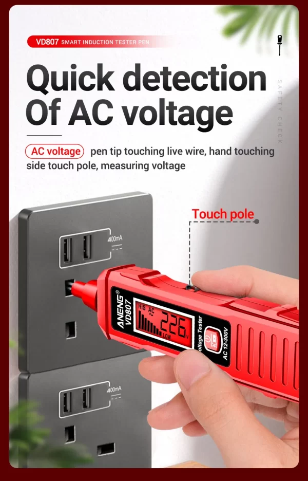 ANENG VD807 50/60Hz Smart Electric Pen Tester - Image 14