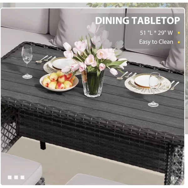 Patio Furniture Set 7 Piece Wicker Dining,  Patio Table and Chairs Set, Sofa - Image 4