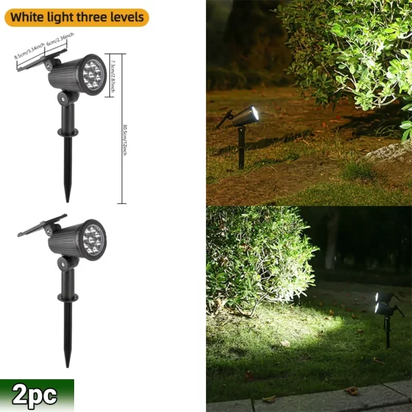 9 LED Solar Spot Lights IP65 Waterproof Outdoor RGB Solar Landscape Lights Brightness Adjustable for Garden Yard Palm Trees - Image 9