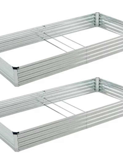 8x4x1ft(2 Pack) Galvanized Raised Garden Bed