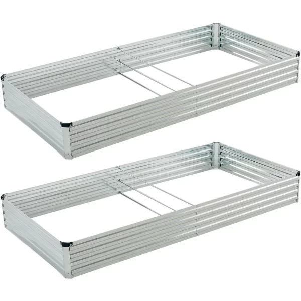 8x4x1ft(2 Pack) Galvanized Raised Garden Bed