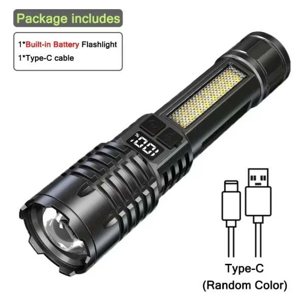Heinast High Power LED Flashlight Powerful TYPE-C Rechargeable - Image 7