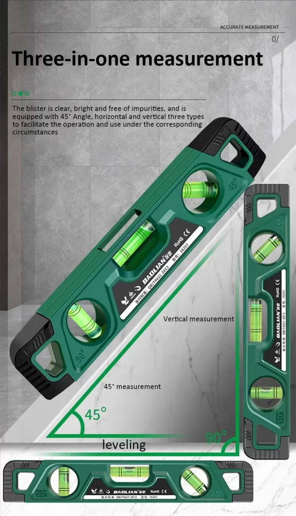 Three Bubble Mini Magnetic Level - Image 14