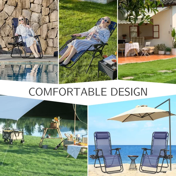 JHK Zero Gravity Set of 2 Portable Recliner - Image 18