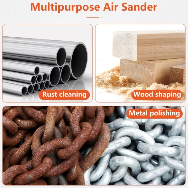Pneumatic Sandpaper Polisher 15000RPM Triangle Air Random Orbital Sander - Image 6