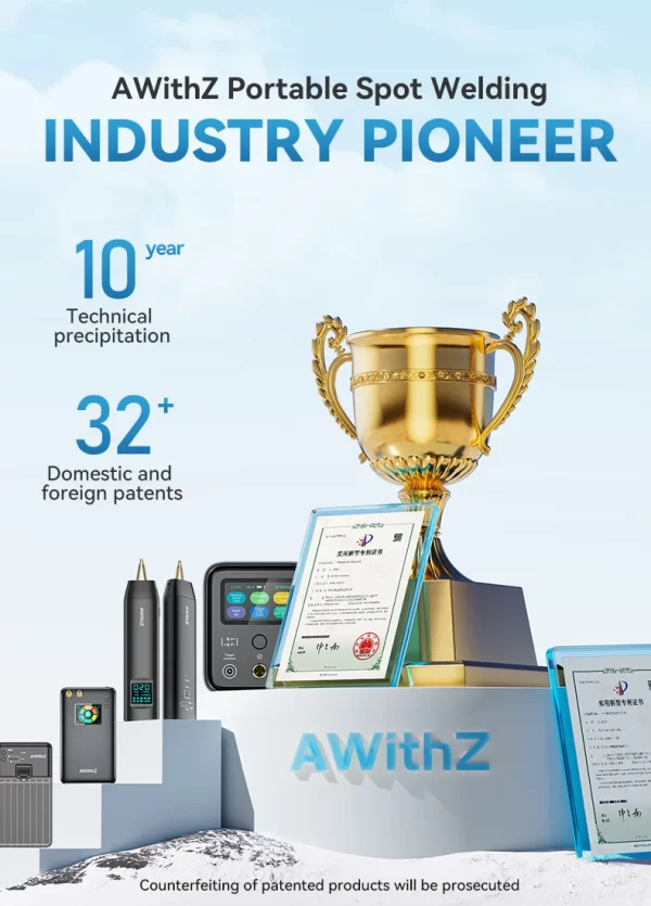 AWithZ Portable Spot Welder DIY Handheld Spot Welding Machine 90 Gears Adjustable Spot Welding for 18650 Lithium Battery - Image 13