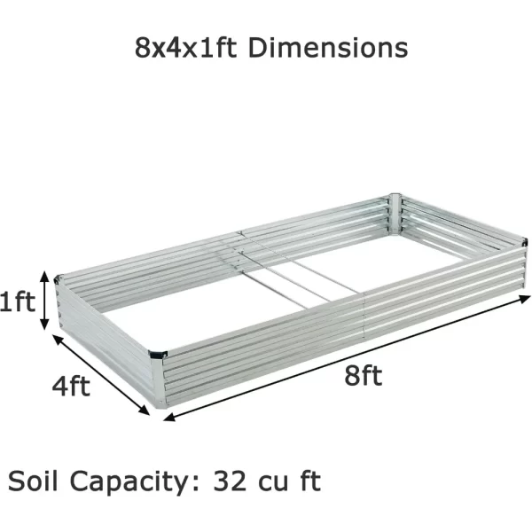 8x4x1ft(2 Pack) Galvanized Raised Garden Bed - Image 2