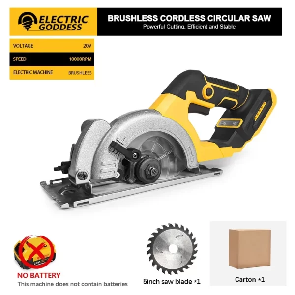 EGOD 5 Inch Brushless Electric Circular Saw Tools for Dewalt Battery - Image 7