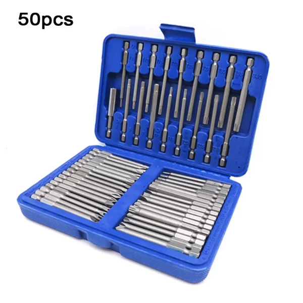 50pcs 75mm Extra Long Reach Bit Set Security Screwdriver Bits Torx Star Hex Bit - Image 7
