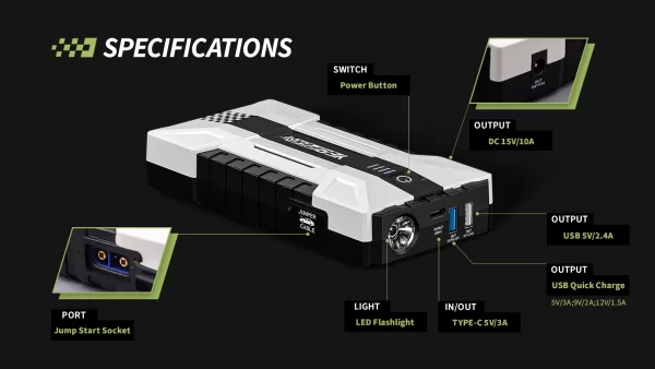 YESPER 1000A Car Jump Starter Power Bank - Image 18