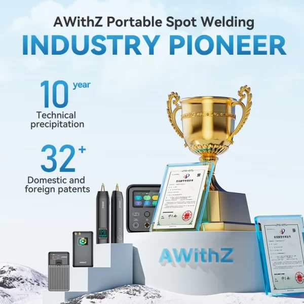 AWithZ Portable Spot Welder DIY Handheld Spot Welding Machine 90 Gears Adjustable Spot Welding for 18650 Lithium Battery - Image 5