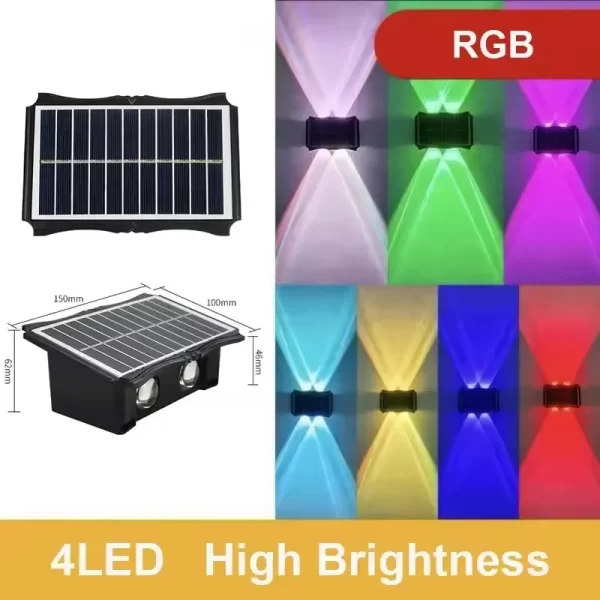 Solar Wall Lamp Outdoor LED Solar Light Waterproof Up And Down Luminous - Image 10