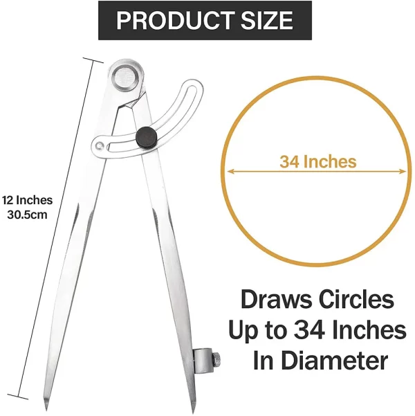 Woodworking Compass Drawing Carpenter Compass 100MM-300MM - Image 2