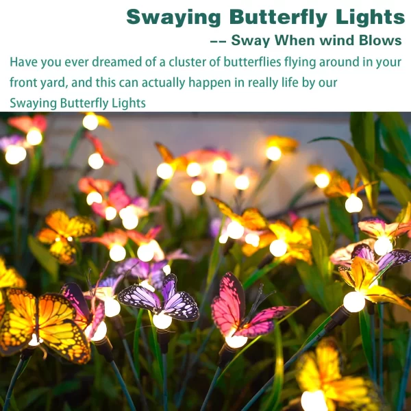Butterfly Solar Garden Light Swaying Firefly Light - Image 5