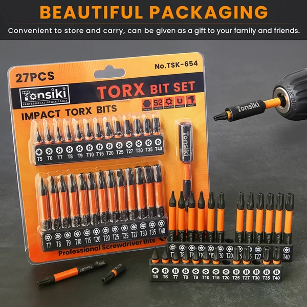 27Pcs Torx Impact Driver Bit Set 25mm 60mm Torx Screwdriver - Image 6