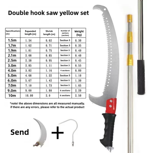 Multifunctional Stainless Steel Saw Strong Durable Garden Fruit Tree Telescopic Pole - Image 10