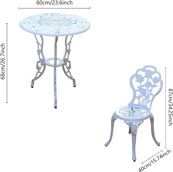 Patio Bistro Set.Rust-Resistant Cast Aluminum Bistro Table Set - Image 12