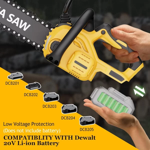 12" Cordless Chainsaw Handheld Garden Electric Chain Saw DeWalt 20v - Image 4