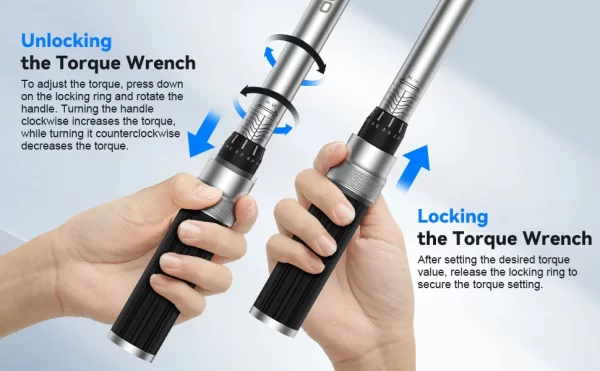 3/8” Torque Wrench 5-60N.m Square Drive Torques Key 1/4” Pro Torque Wrench 5-25N.m - Image 12