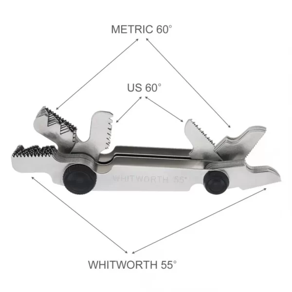 58 in 1 Thread Gauge Pitch Scale Stainless Steel High Precision Metric Britain America 55-60 Degree - Image 11