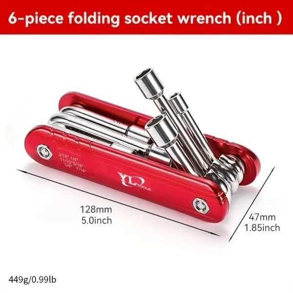 Portable Sleeve Tool Combos Set, Folding Socket Wrench, - Image 13