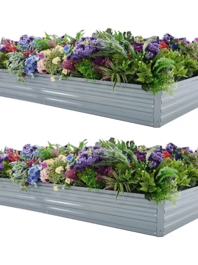 8x4x1ft(2 Pack) Galvanized Raised Garden Bed