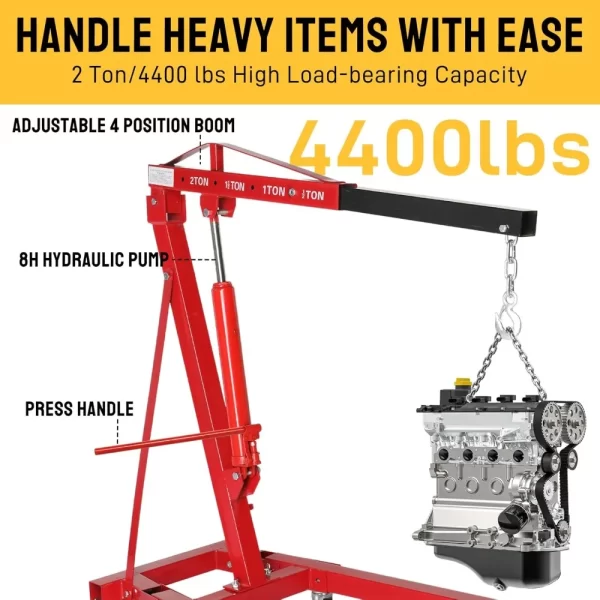 Engine Hoist 2 TON Folding Hydraulic Cherry Picker - Image 2