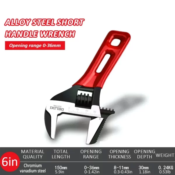 DELIXI ELECTRIC Short Handle Wrenchl Adjustable Bathroom Wrench - Image 7