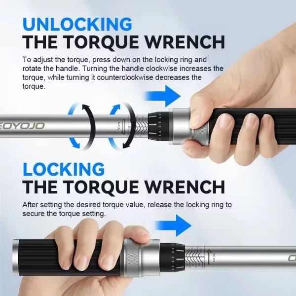 3/8” Torque Wrench 5-60N.m Square Drive Torques Key 1/4” Pro Torque Wrench 5-25N.m - Image 6