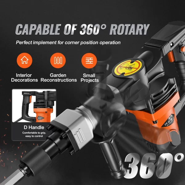 VEVOR 1400W Demolition Jack Hammer Electric Jackhammer - Image 6
