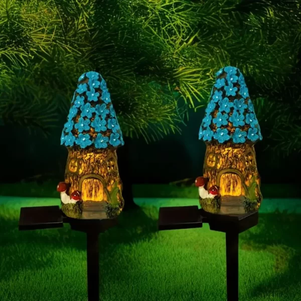 1pc creative solar resin mushroom house light, waterproof LED - Image 14
