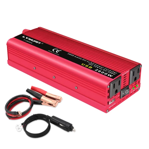DC12V to AC110V 1500W/2000W/2600W Portable Car Inverter Charger - Image 8