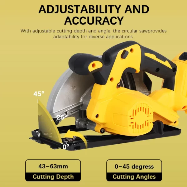 7Inch Cordless Electric Circular Saws For Dewalt 20V Battery - Image 2