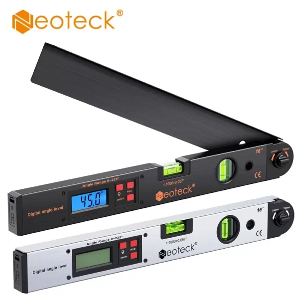 Neoteck 0-225° LCD Digital Protractor Spirit Level Angle Finder