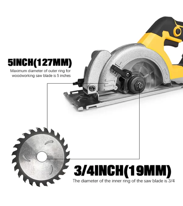 EGOD 5 Inch Brushless Electric Circular Saw Tools for Dewalt Battery - Image 19