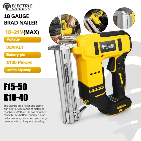 EGOD Brushless 15MM-50MM Nail Gun for Dewalt 20V Battery