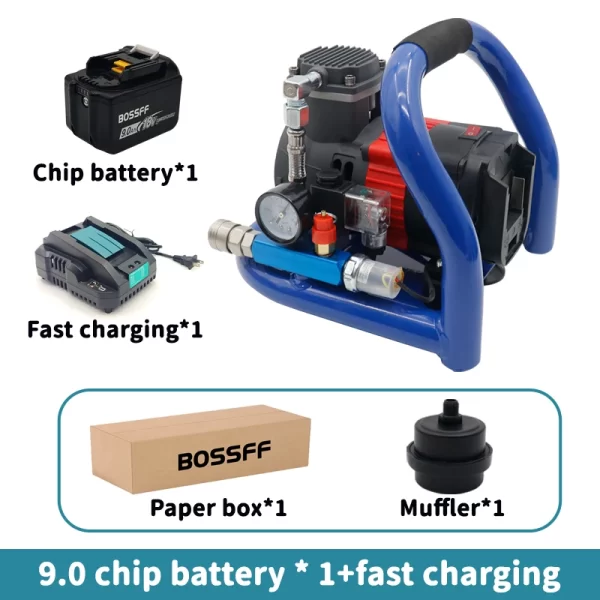 BOSSFF 21V Portable Air Compressor with Pressure Gauge Car Tire Pump - Image 8