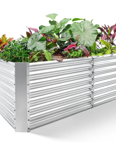 8×4×2 ft Galvanized Raised Garden Bed Kit, Planter Raised Garden Boxes Outdoor, Large Metal Raised Garden Beds for Vegetables.