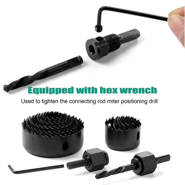 11pcs/set Hole Saw Cutting Set Kit Tools 19-64mm Wood Metal - Image 9