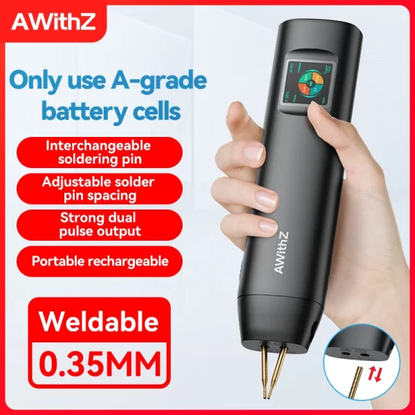 AWithZ Portable Spot Welder DIY Handheld Spot Welding Machine 90 Gears Adjustable Spot Welding for 18650 Lithium Battery - Image 2