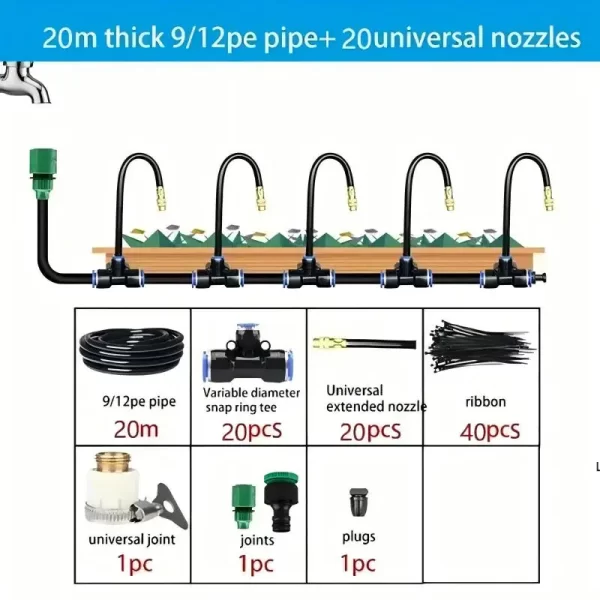 5-20M Universal Automatic Irrigation Sprinkler Kit Rotating Copper Nozzle Sprinkler Watering Kits - Image 7
