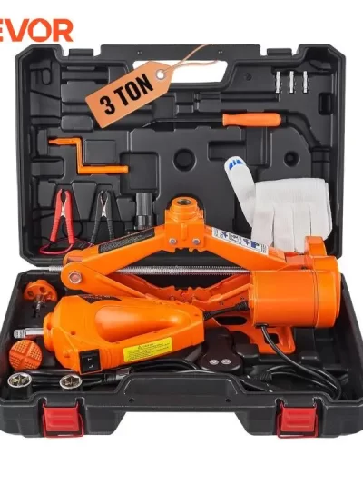 VEVOR Electric Car Jack 3 Ton Scissor Jack with Electric Impact Wrench 12V Portable Car Jack
