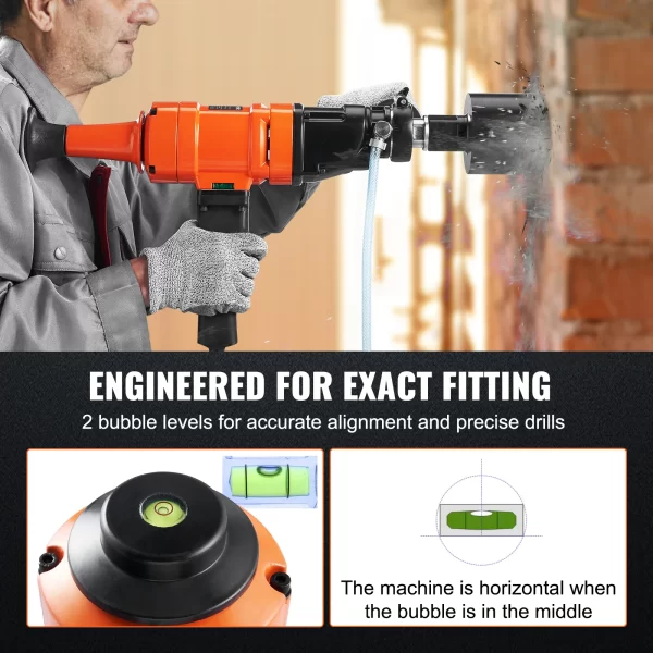 VEVOR 1500W 4in Bit Diamond Core Drill Machine Handheld Concrete Core Drill - Image 5