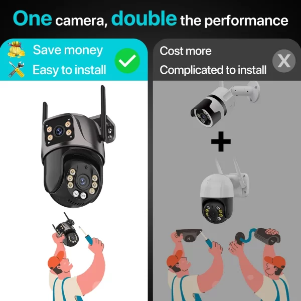 4K 8MP HD Wifi PTZ Camera Outdoor 4MP - Image 4
