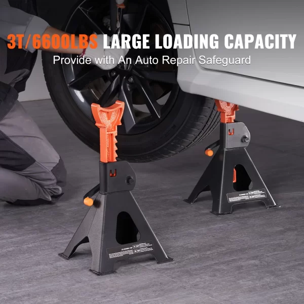 3 Ton Heavy Duty Double Locking Car Jack Stands, 1 Pair