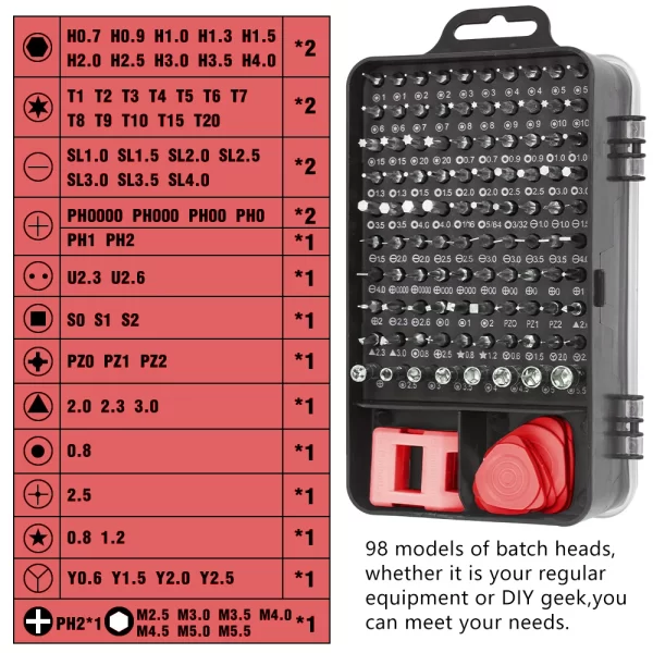 115 in 1 Precision Screwdriver Set Multifunctional Magnetic Repair Tools Kit - Image 4
