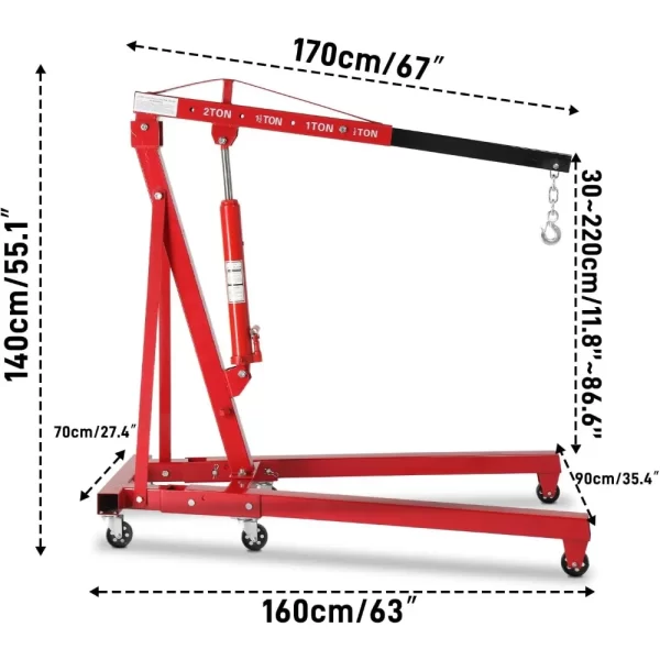Engine Hoist 2 TON Folding Hydraulic Cherry Picker - Image 5
