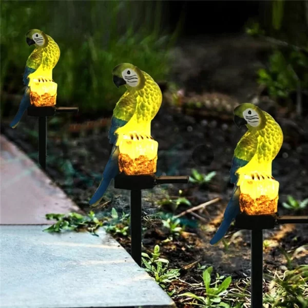 1 pc, Solar Resin Lawn Lamp, Parrot, Owl - Image 4